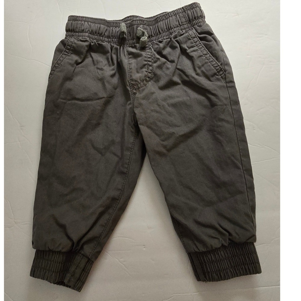 Carters Baby Boy Gray Fleece Lined Jogger Pants Elastic Waist Size 6M